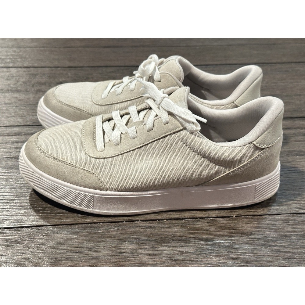 Kizik Prague beige canvas suede Comfort Shoes Youth Sz 5 Sneakers Low Top Shoes